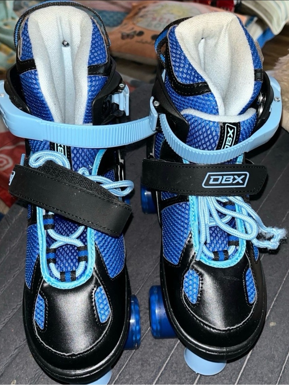 DBX Kids Blue Adjustable Quad Roller Skates